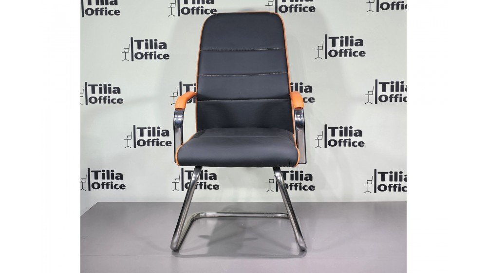 Tilia KNY modern mimari tasarımlı bekleme koltuğu, antrasit koton kumaş ve krom metal ayaklı.